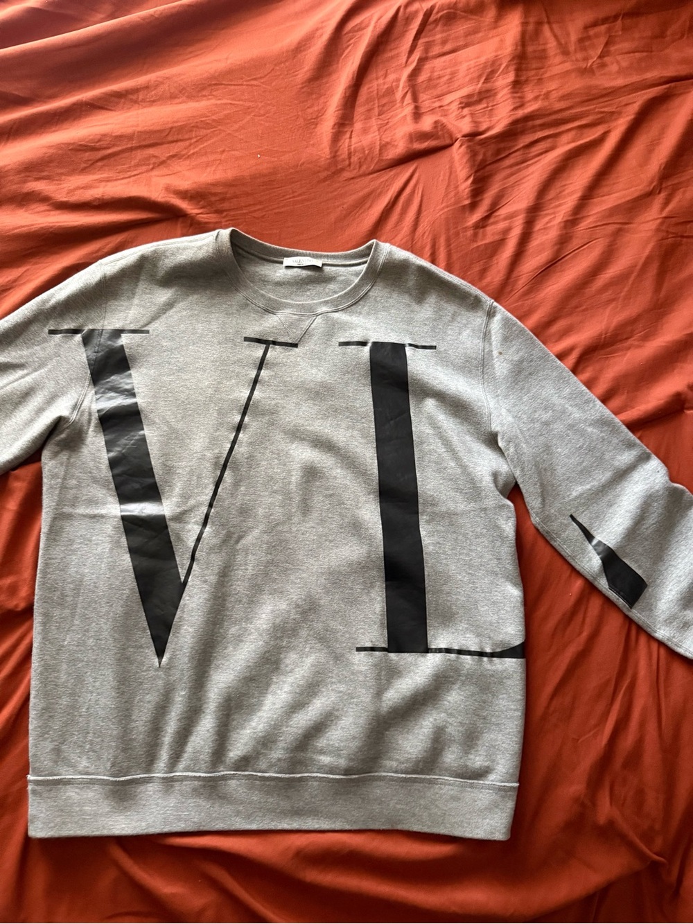 Valentino Crewneck Sweater with Bold Black Graphic XL